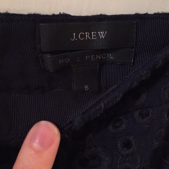 Navy eyelet pencil skirt - Picture 2 of 2